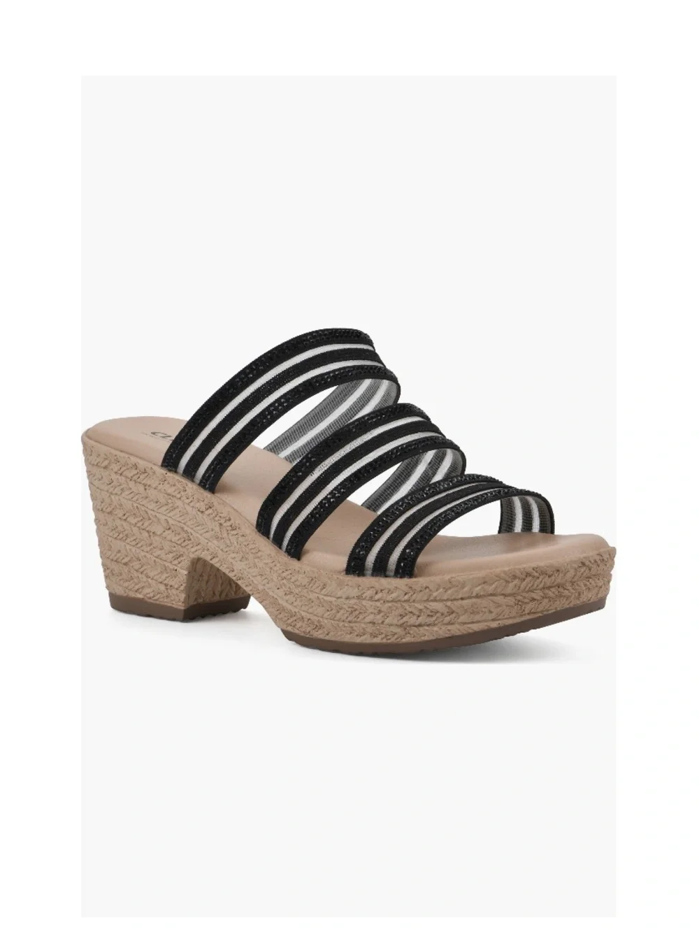 Cliff by White Mountain Bianna Espadrilles Platform Sandals Black Women’s 9.5